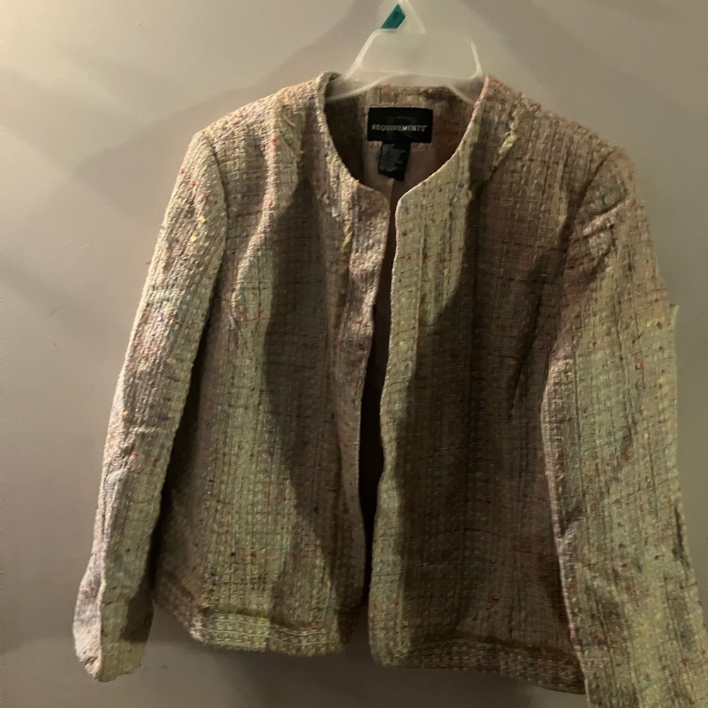 Requirements Multicolor Tweed Blazer Size 16